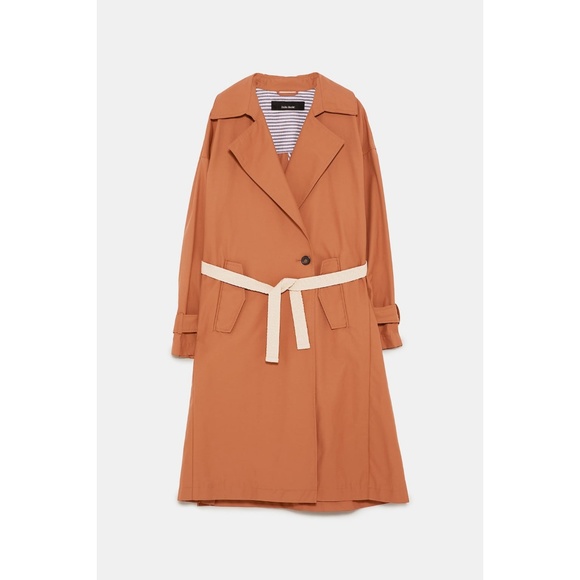 orange trench coat zara
